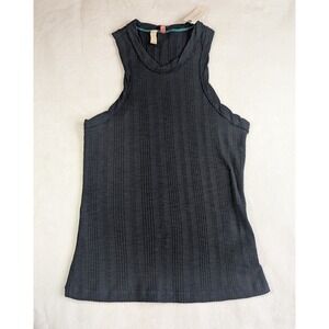 Anthropologie Sleeveless Tank Top Ribbed Knit Casual Basic Black‎ Size S